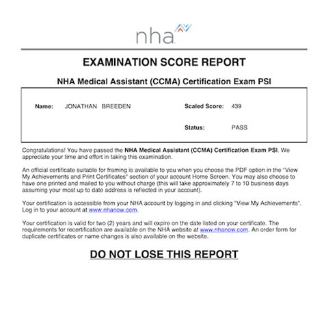 cma passing score|nha ccma exam passing score.